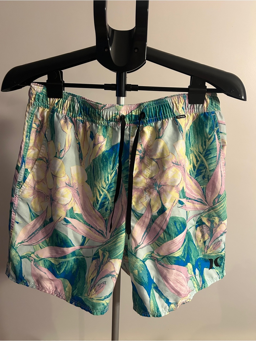 Hurley Women's Floral Bermuda Shorts - Pink, Green & Yellow
